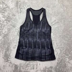 Lululemon Ace Tank Scratch Match Black Multi Racerback Tank Top Womens XS